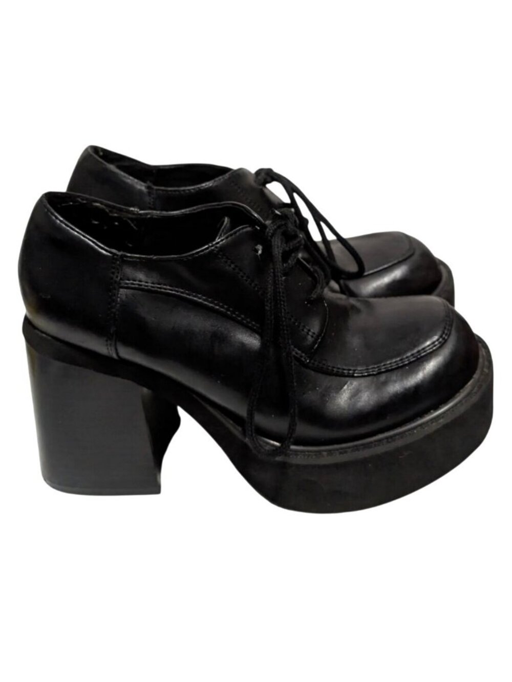 Classified Vintage 90s Black Chunky Platform Oxford Block Heel Y2K Womens Size 9